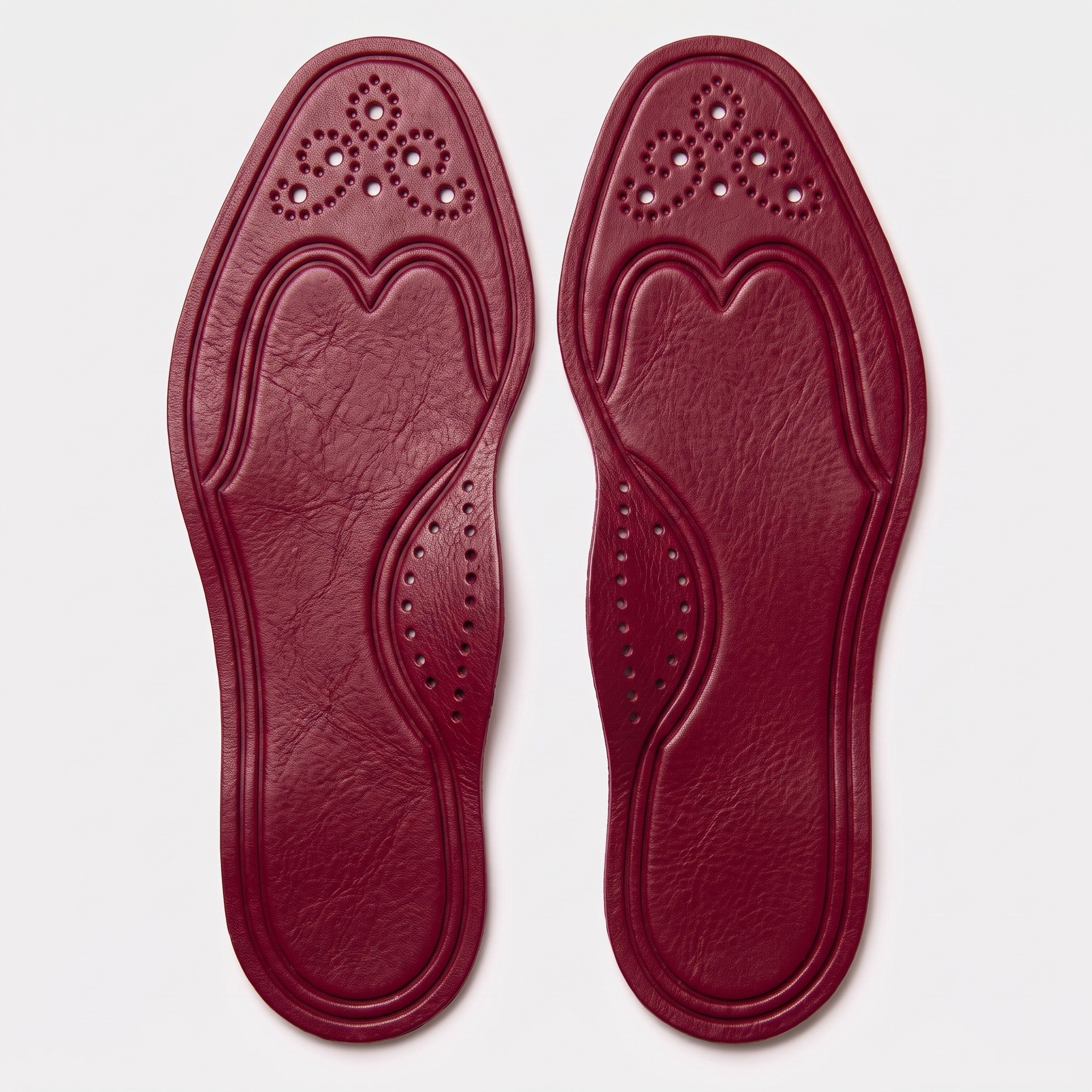 Burgundy Wingtip Full-Grain Leather Insoles — Adridge