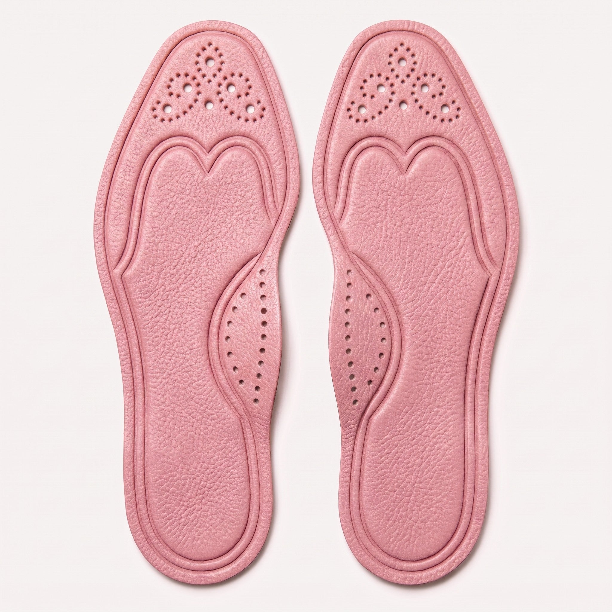 Rose Pink Wingtip Full-Grain Leather Insoles — Adridge