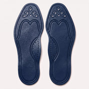 Navy Blue Wingtip Full-Grain Leather Insoles — Adridge