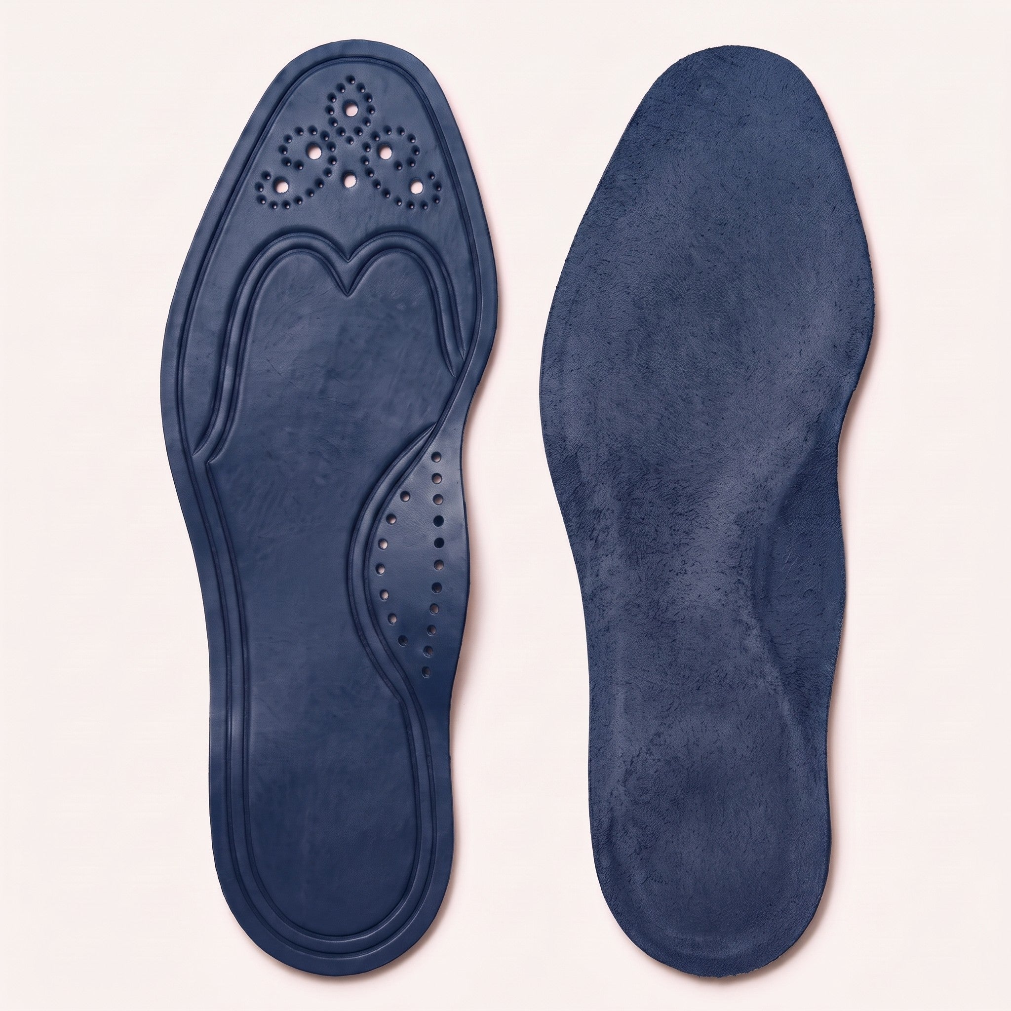 Navy Blue Wingtip Full-Grain Leather Insoles — Adridge
