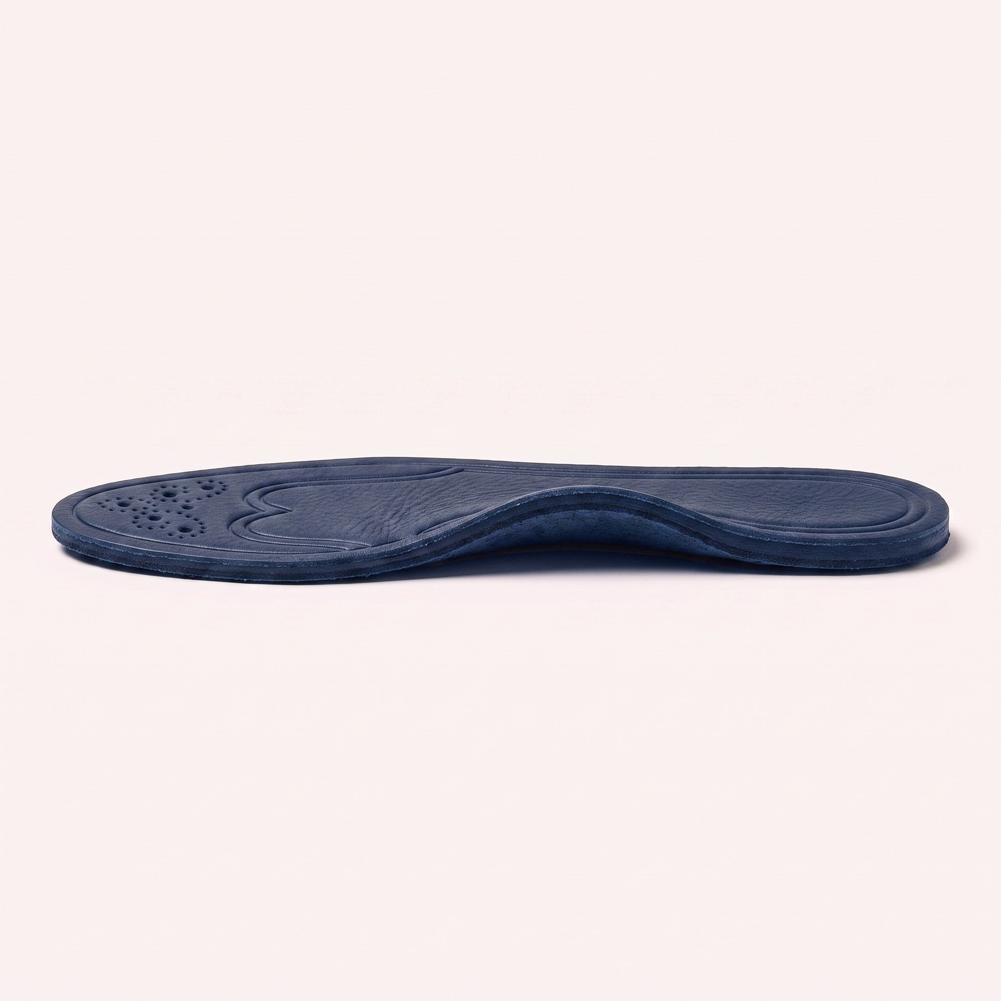Navy Blue Wingtip Full-Grain Leather Insoles — Adridge