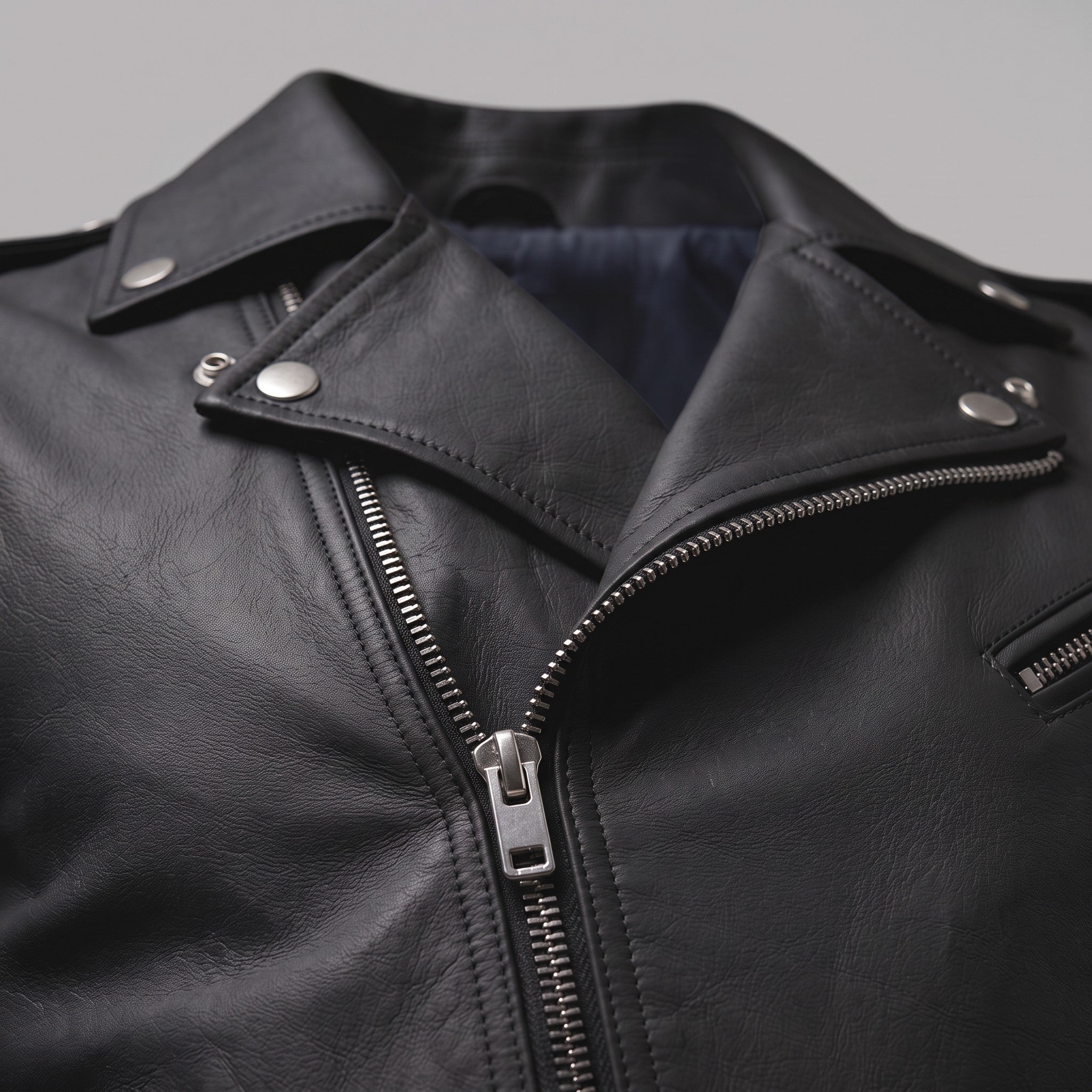 Men's Black Leather Biker Vest — Ensworth