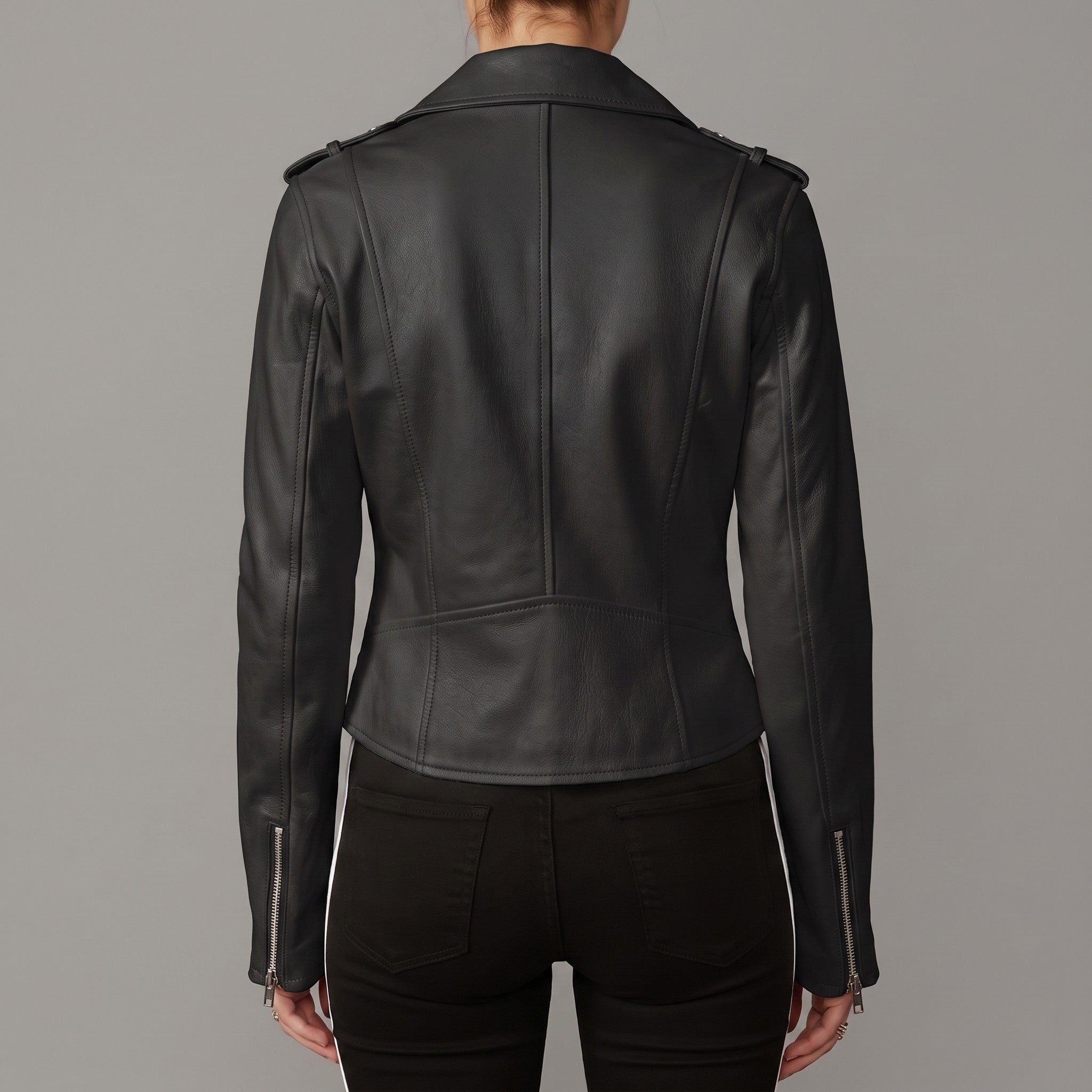 Women's Black Leather Perfecto Jacket — Abberdale