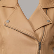 Women's Tan Leather Perfecto Jacket — Abberdale