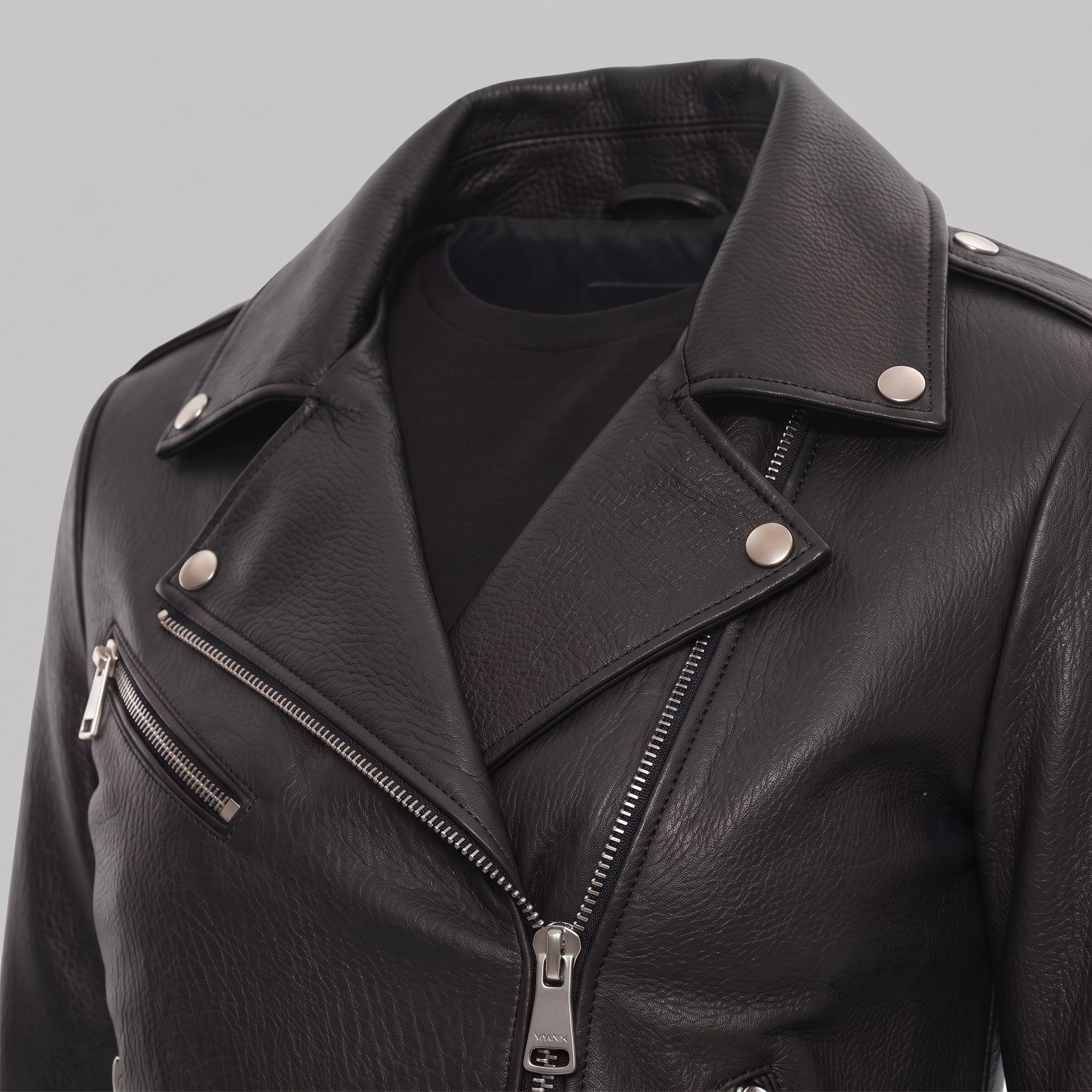 Women's Black Leather Biker Jacket — Ashford