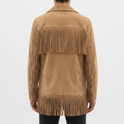 Men's Tan Fringe Suede Jacket — Howland