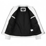 Men's White Leather Biker Jacket — Cuthill