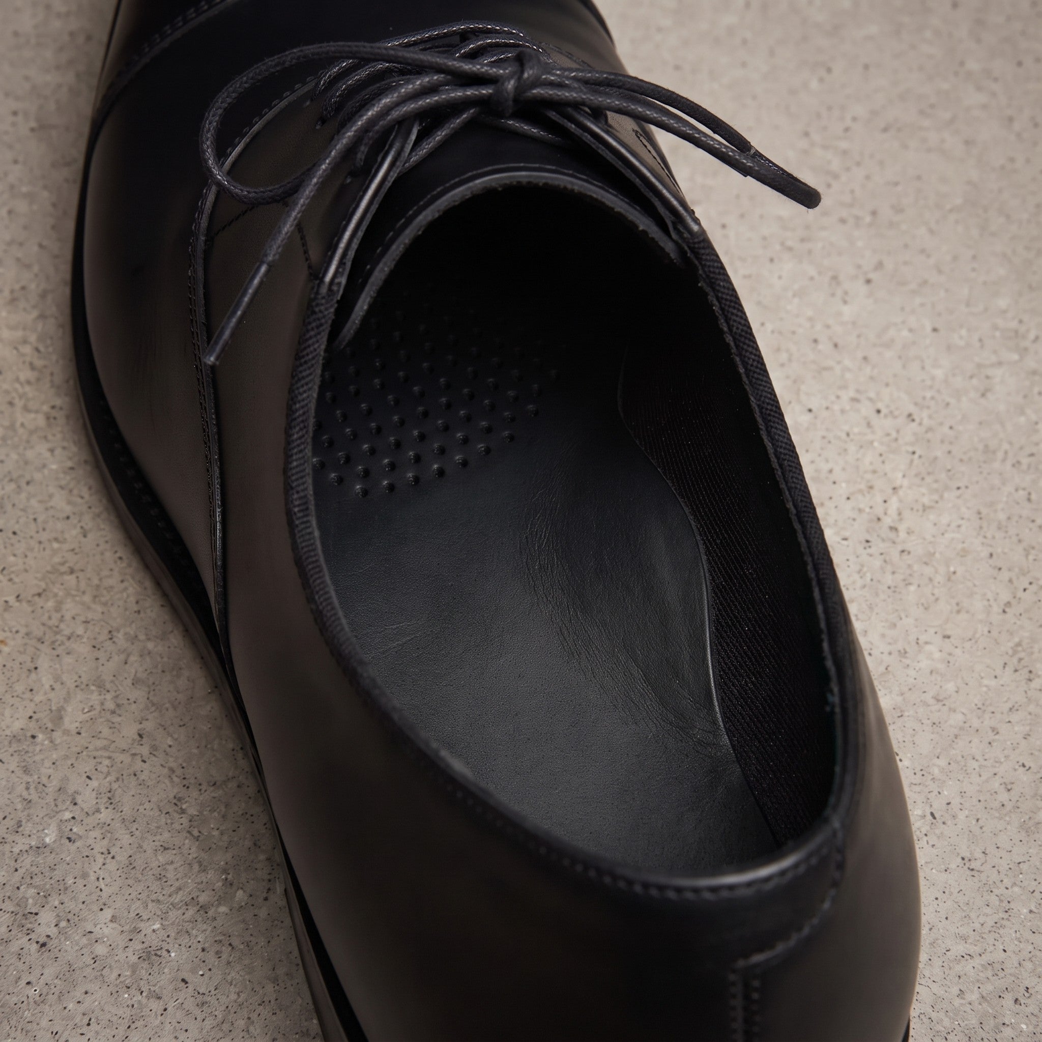 Black Slim Full - Length Leather Insoles — Blaydon