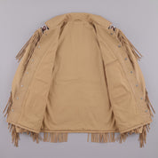 Men's Tan Fringed Leather Western Jacket — Hanford
