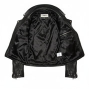 Men's Black Studded Leather Biker Jacket — Altham