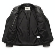 Men's Black Asymmetric Zip Leather Perfecto Biker Jacket — Embley