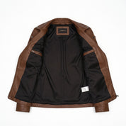 Women's Brown Leather Double Rider Jacket — Osgood