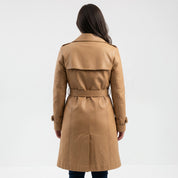 Women's Tan Leather Trench Coat — Charsley