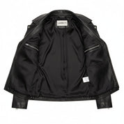 Women's Black Leather Biker Jacket — Guisborough