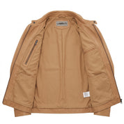 Men's Tan Shirt Collar Leather Biker Jacket — Bedminster
