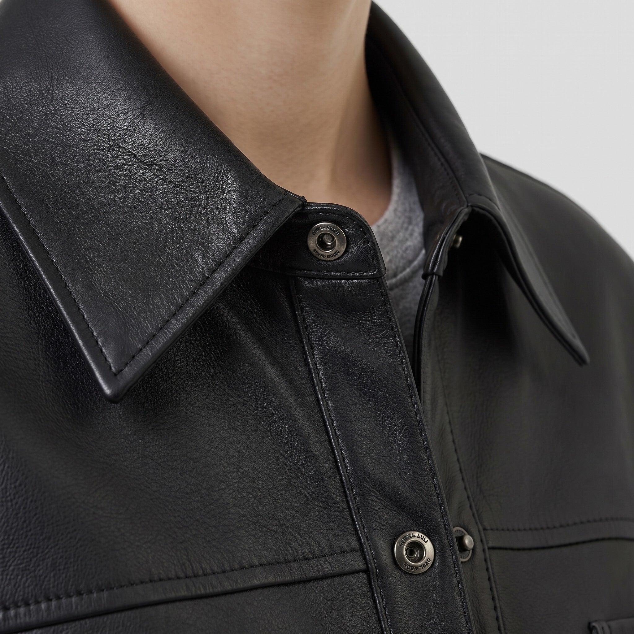 Women's Black Leather Trench Jacket — Aldous