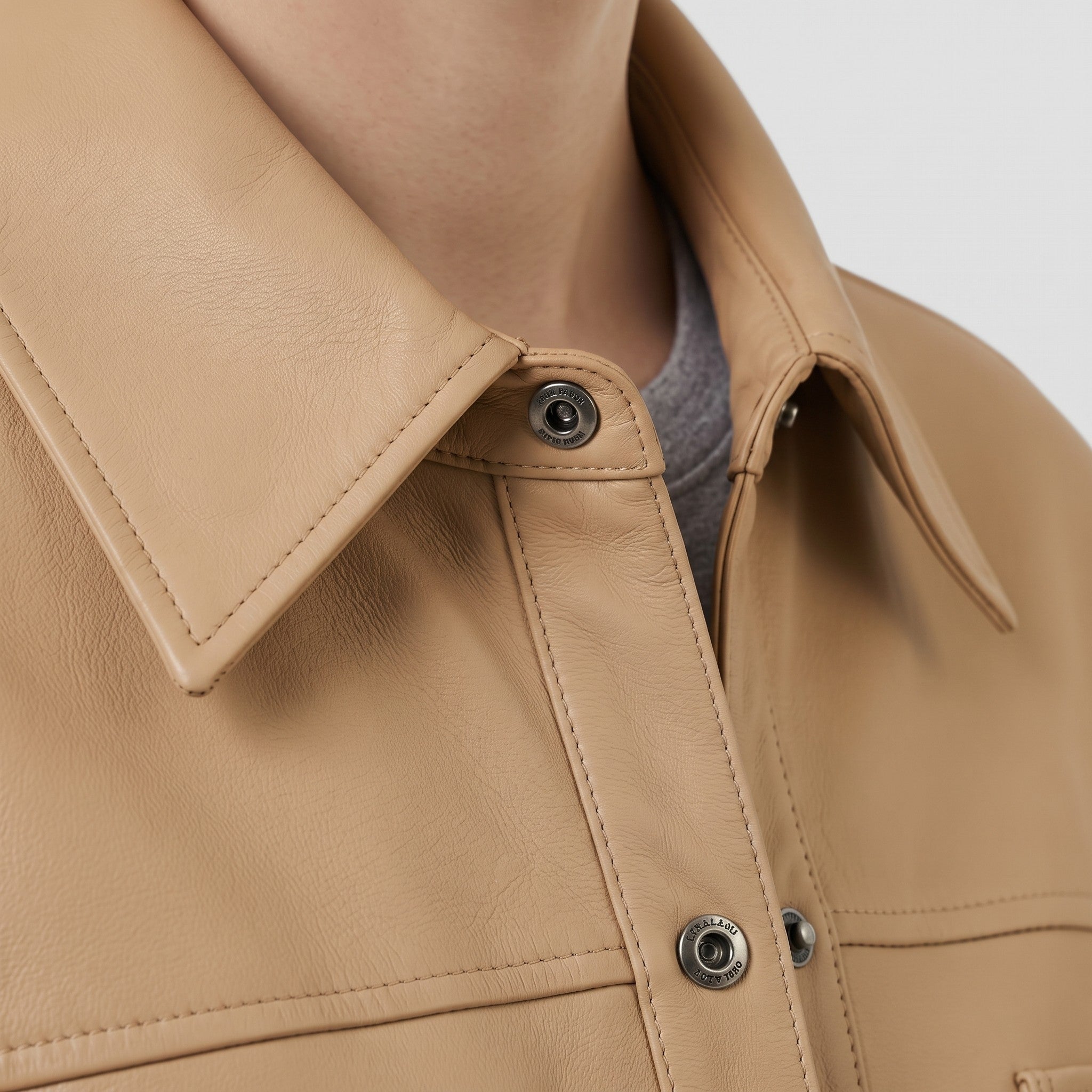 Women's Tan Leather Trench Jacket — Aldous