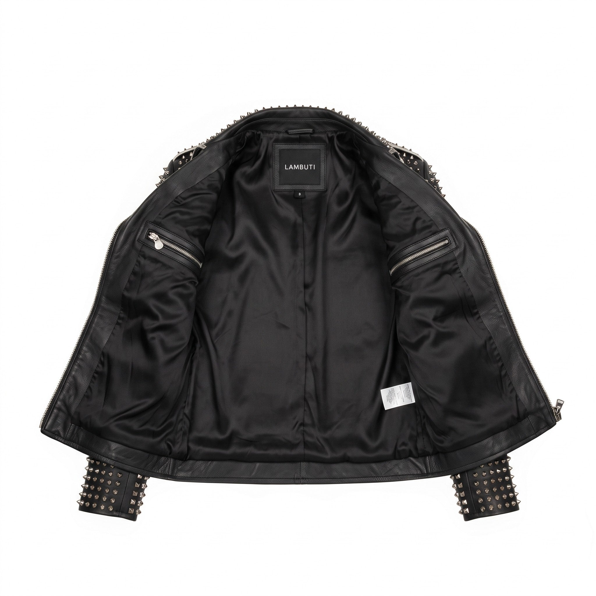 Women's Black Studded Leather Biker Jacket — Ponsonby