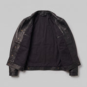 Men's Black Leather Trucker Jacket — Baynards