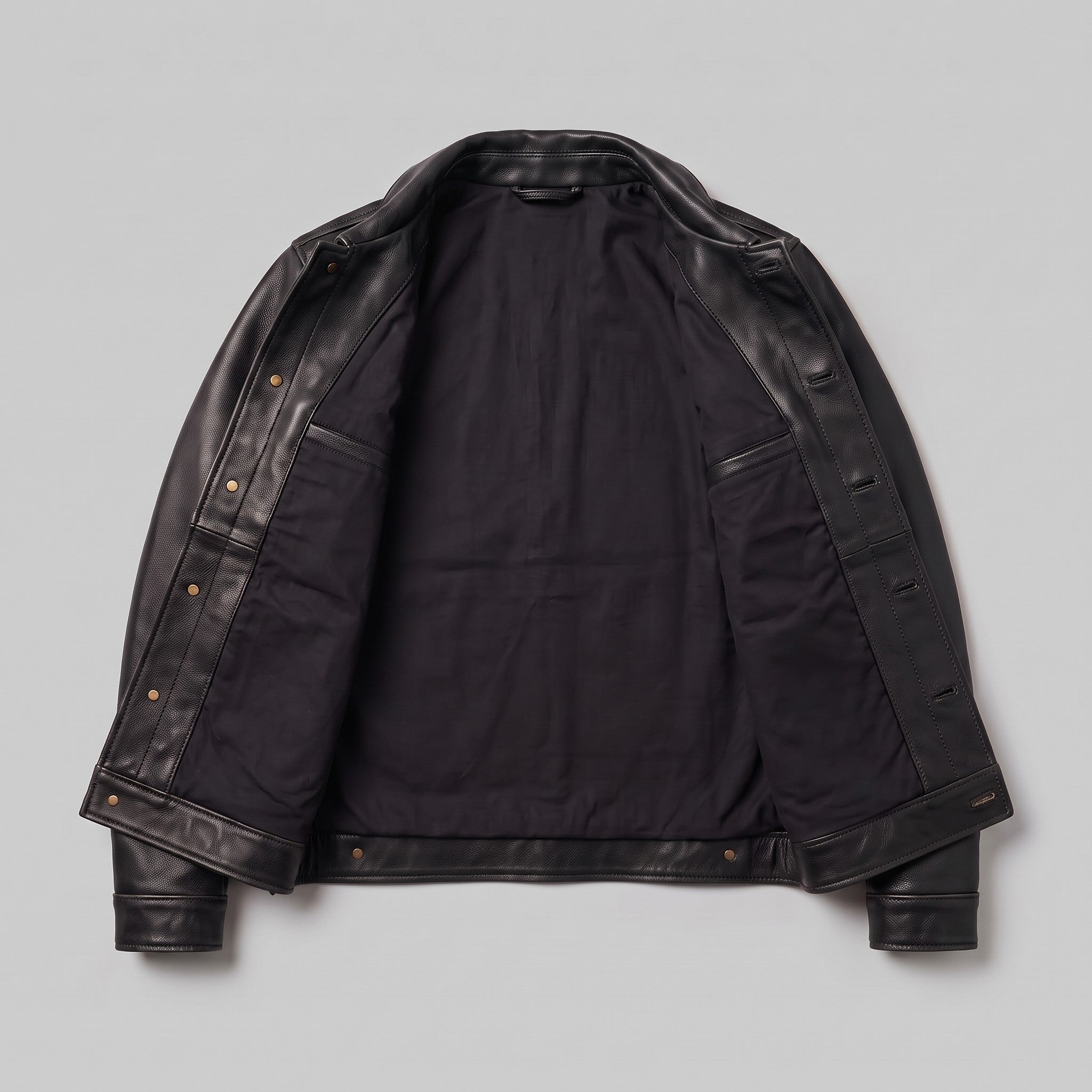 Men's Black Leather Trucker Jacket — Baynards