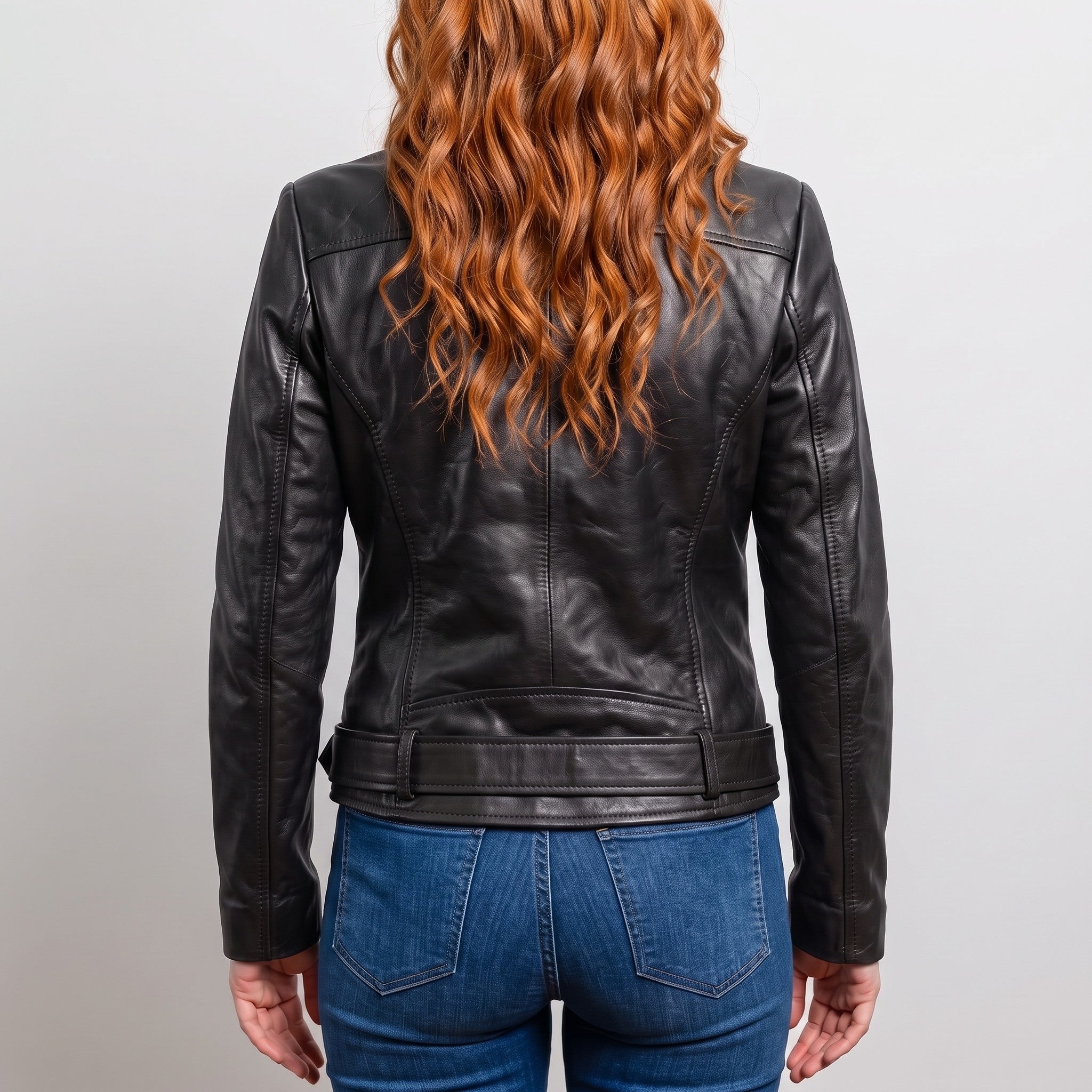 Women's Black Leather Biker Jacket — Frodsham