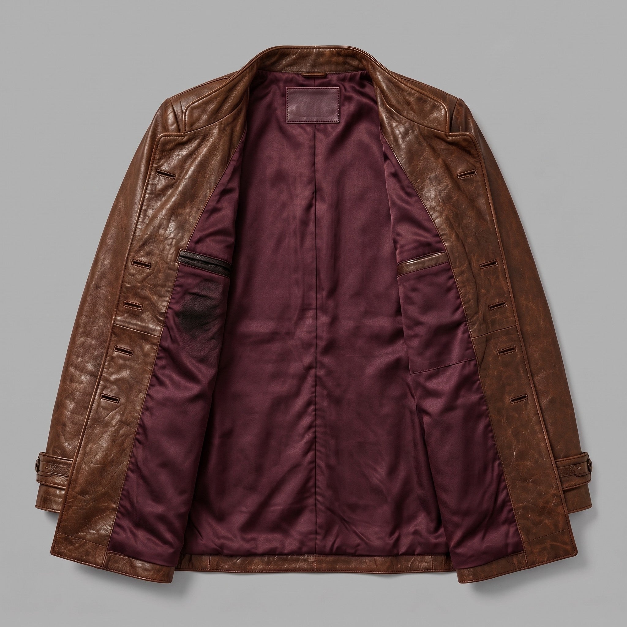 Men's Brown Leather Car Coat — Acrebank