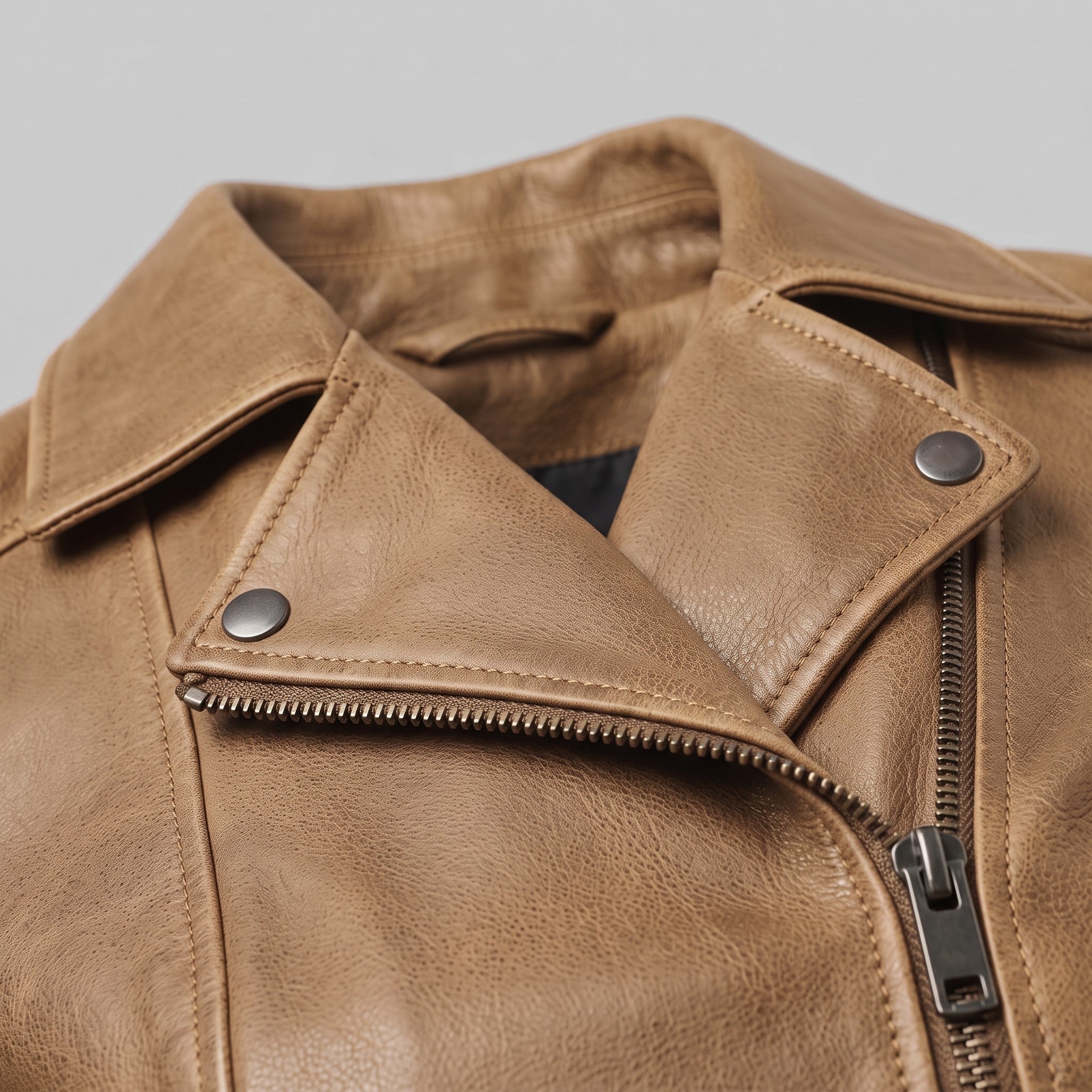 Women's Tan Leather Perfecto Biker Jacket — Cunliffe