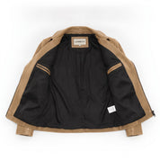 Women's Tan Leather Perfecto Biker Jacket — Cunliffe