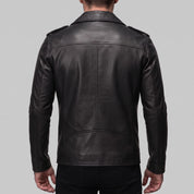 Men's Black Leather Biker Jacket — Eynsford
