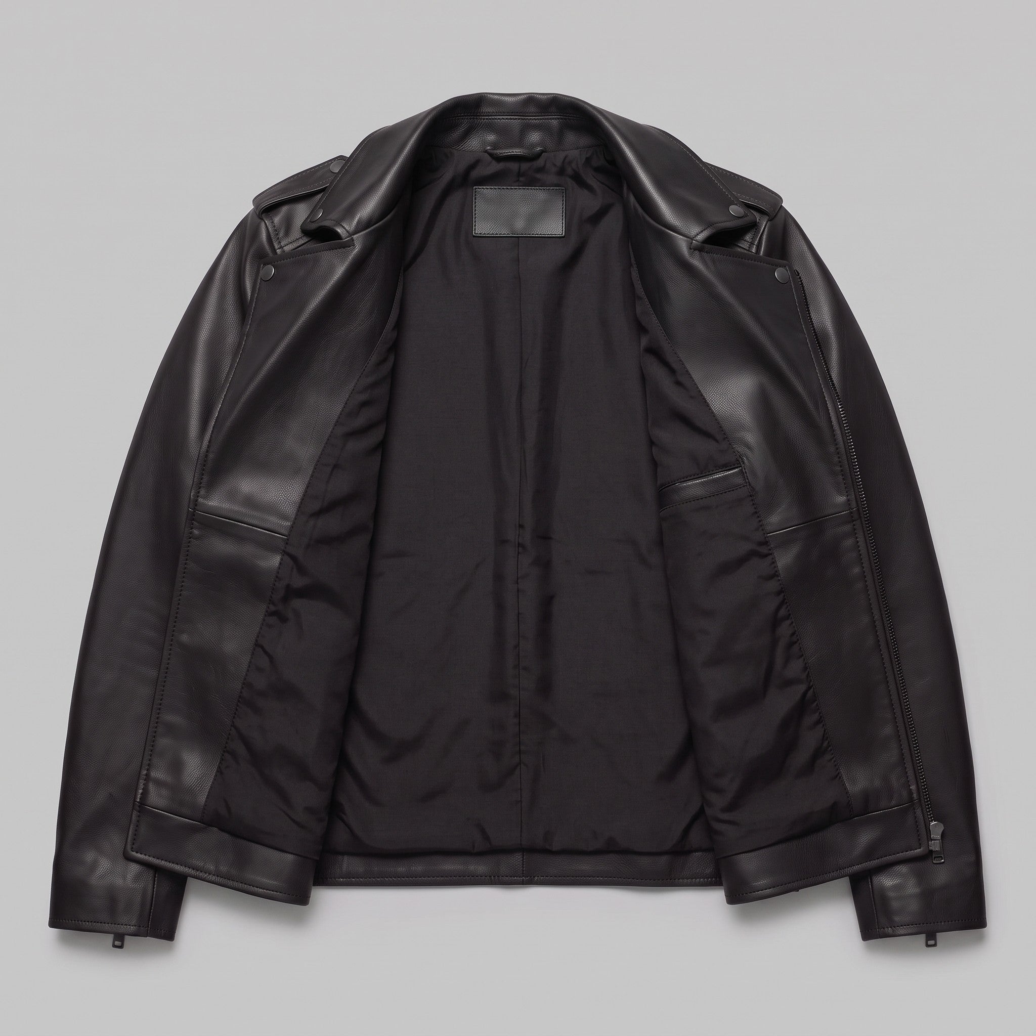 Men's Black Leather Biker Jacket — Eynsford