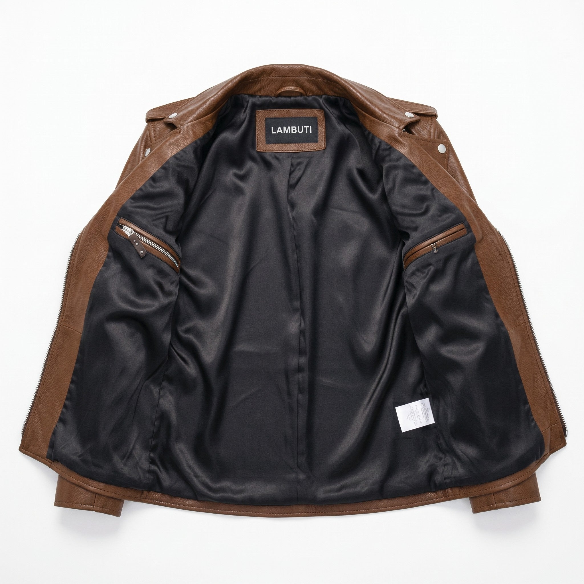 Women's Brown Leather Biker Jacket — Tyndall