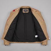 Men's Tan and Red Leather Biker Jacket — Holtby