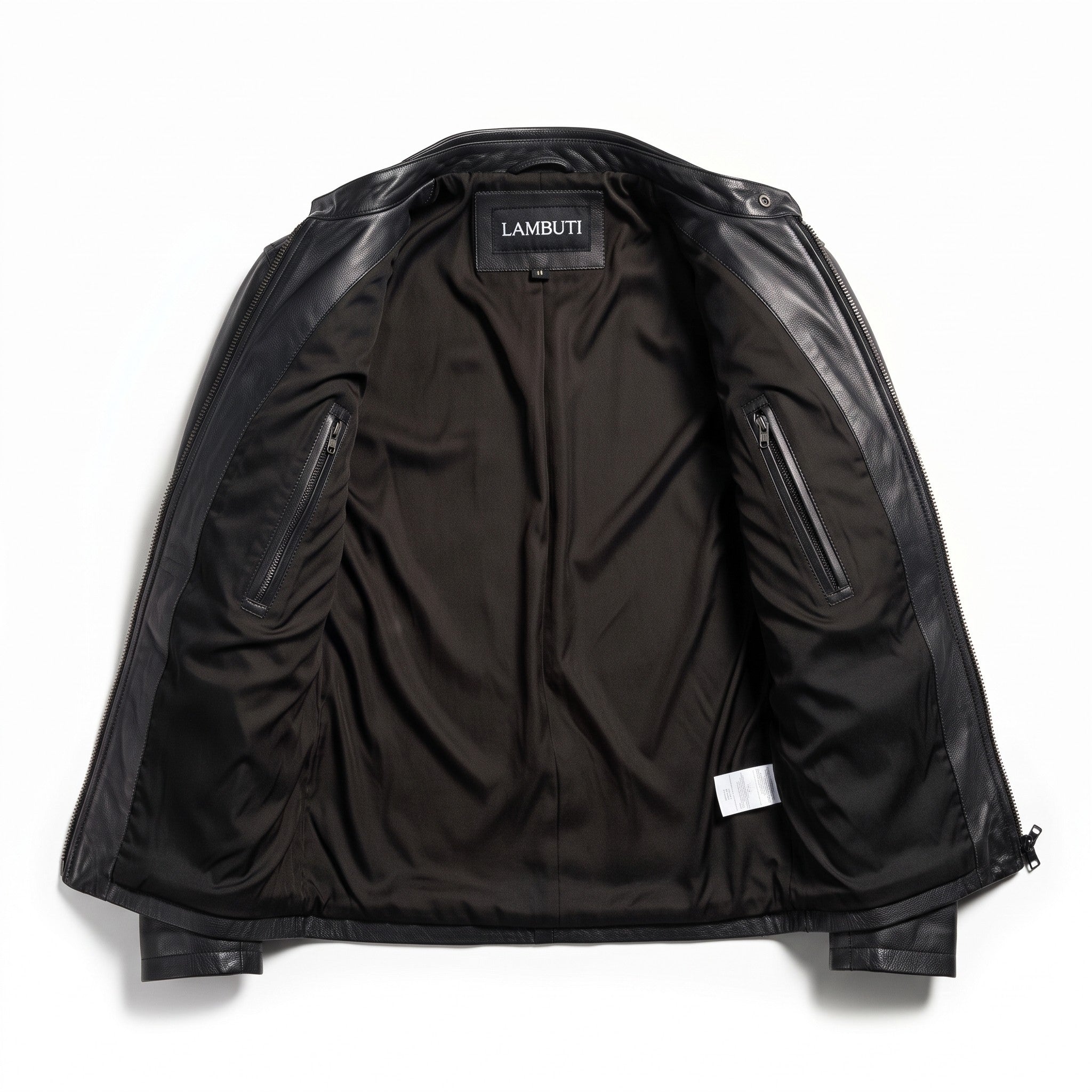 Men's Black Leather Biker Jacket — Gunston
