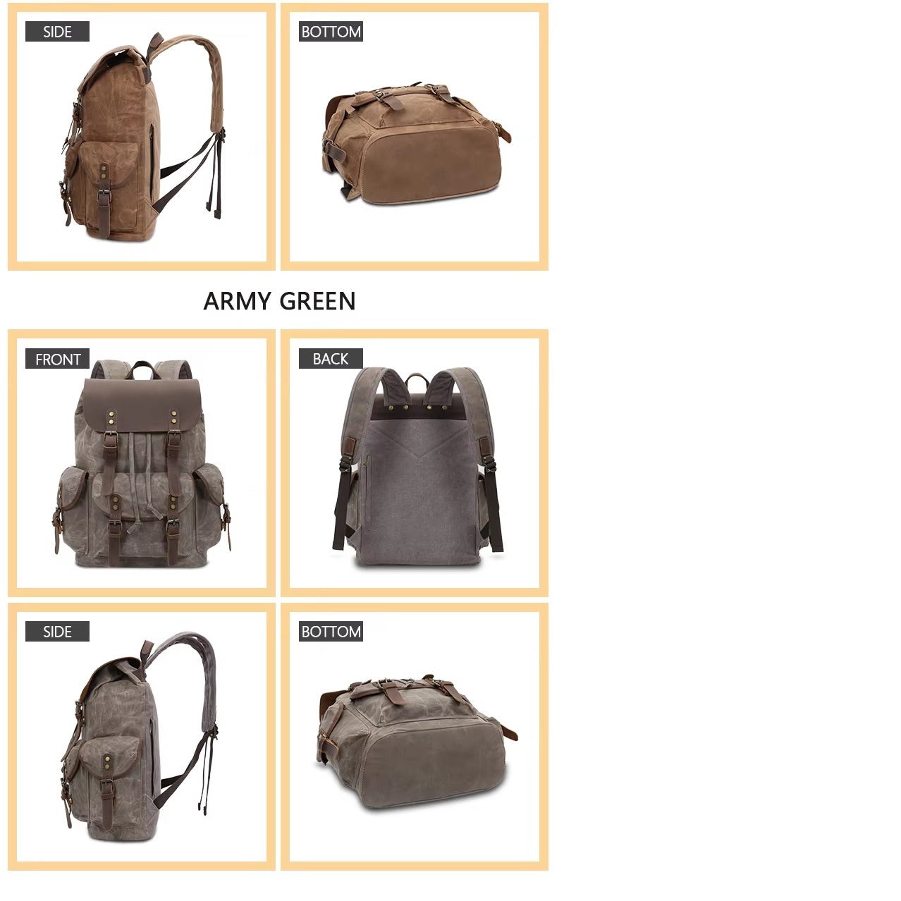 Brown Canvas Backpack — Darnell