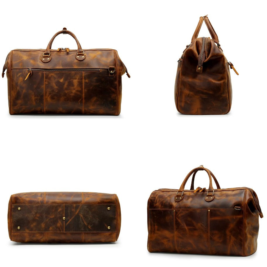 Brown Leather Duffel Bag — Barlow
