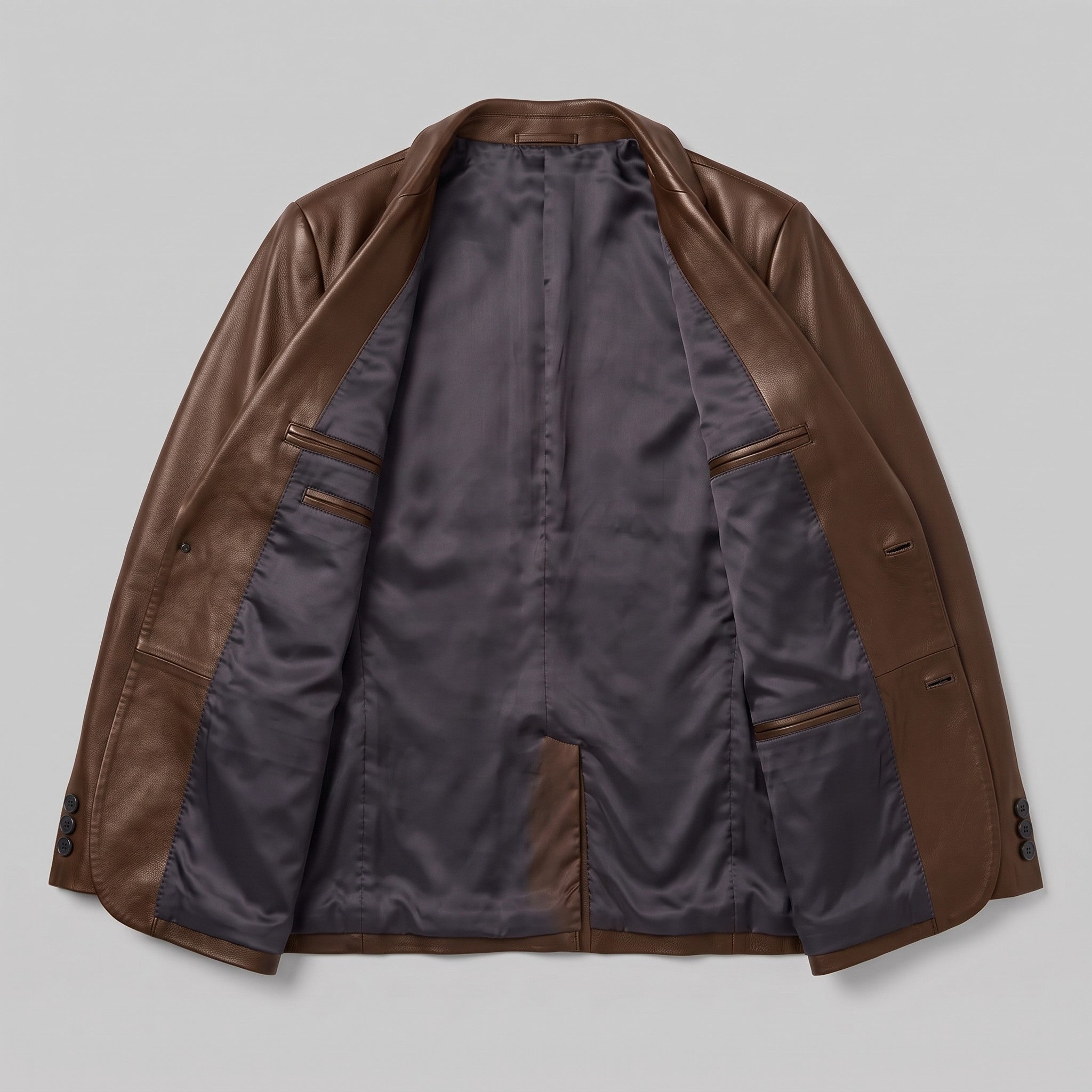 Men's Brown Leather Blazer — Belvoir