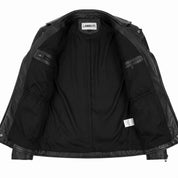 Men's Black Leather Biker Jacket — Godley