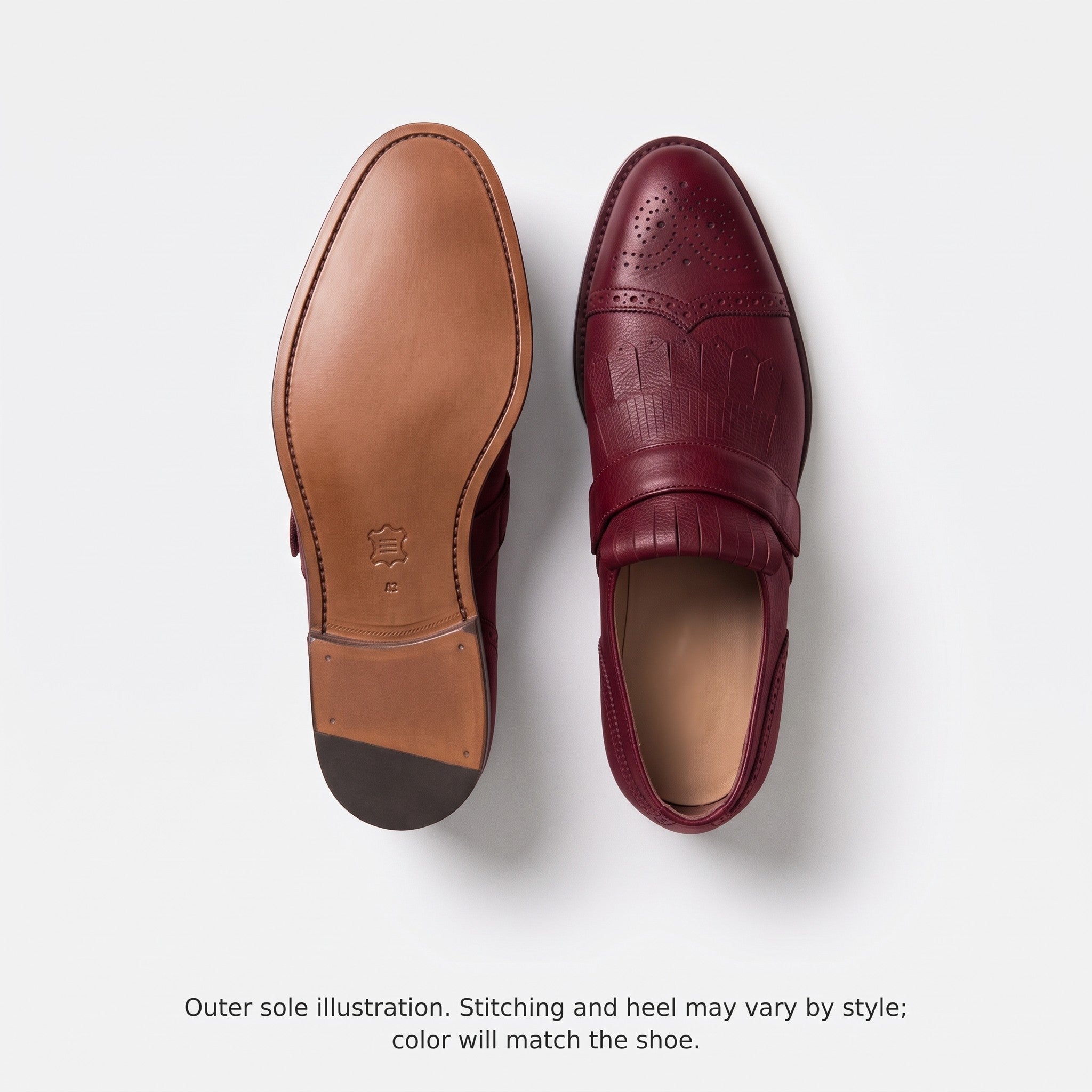 Men's Burgundy Fringe Leather Kiltie Loafers — Ross