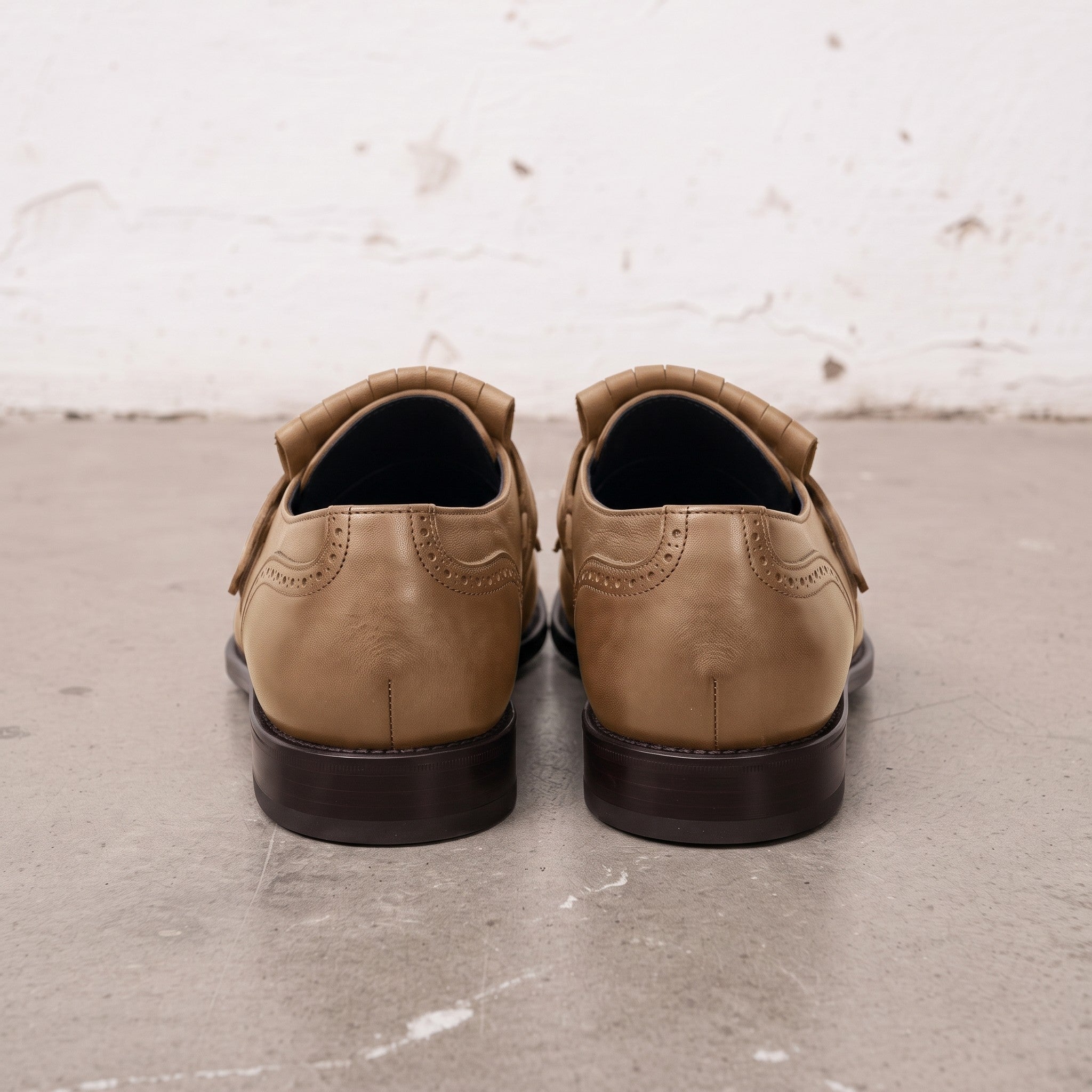 Men's Tan Fringe Leather Kiltie Loafers — Ross