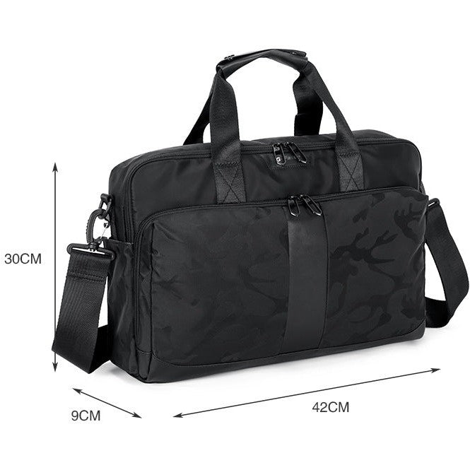 Black Camouflage-Print Canvas Messenger Bag — Dewhurst