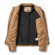 Men's Tan Leather Cafe Racer Jacket — Amwell