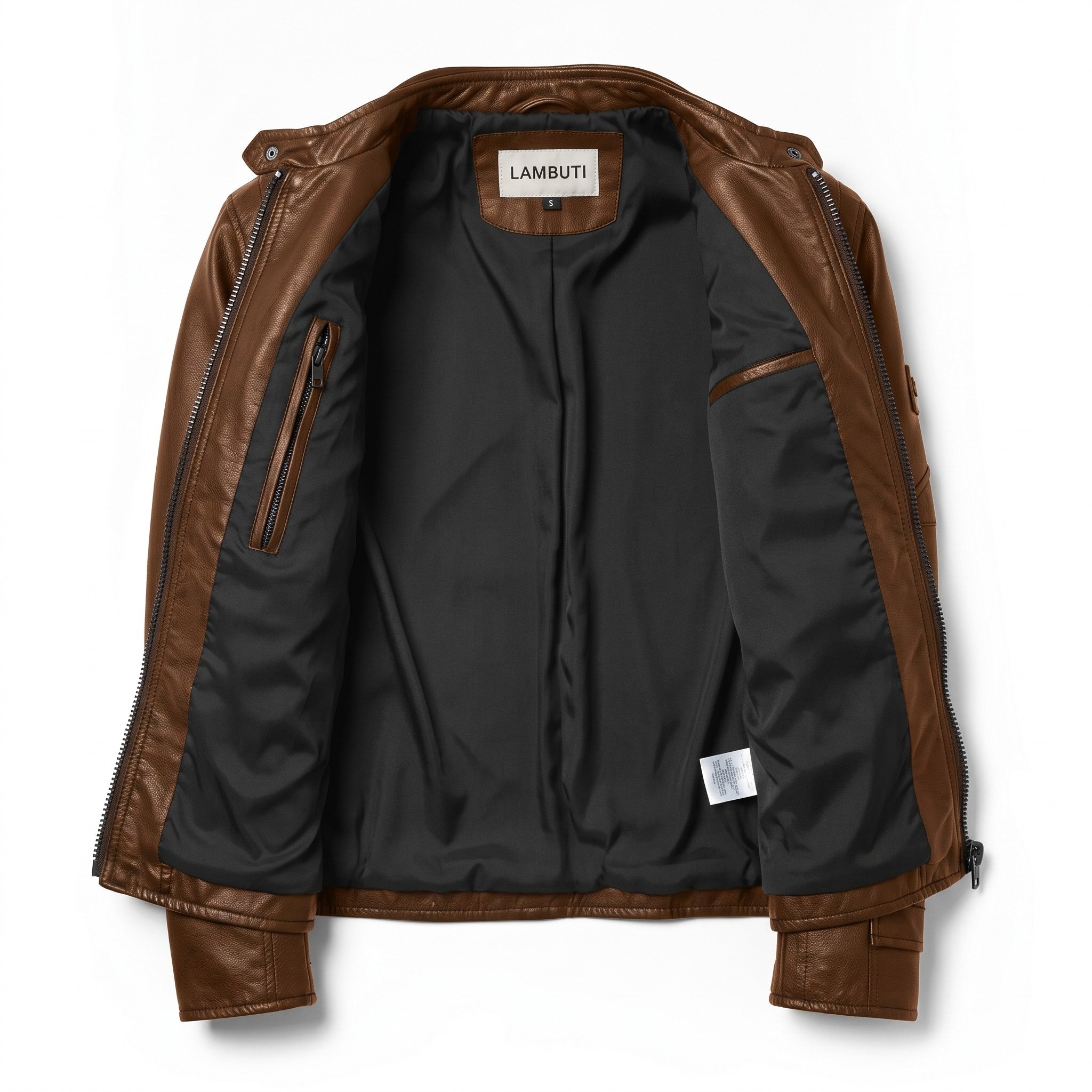 Men's Brown Leather Cafe Racer Jacket — Amwell