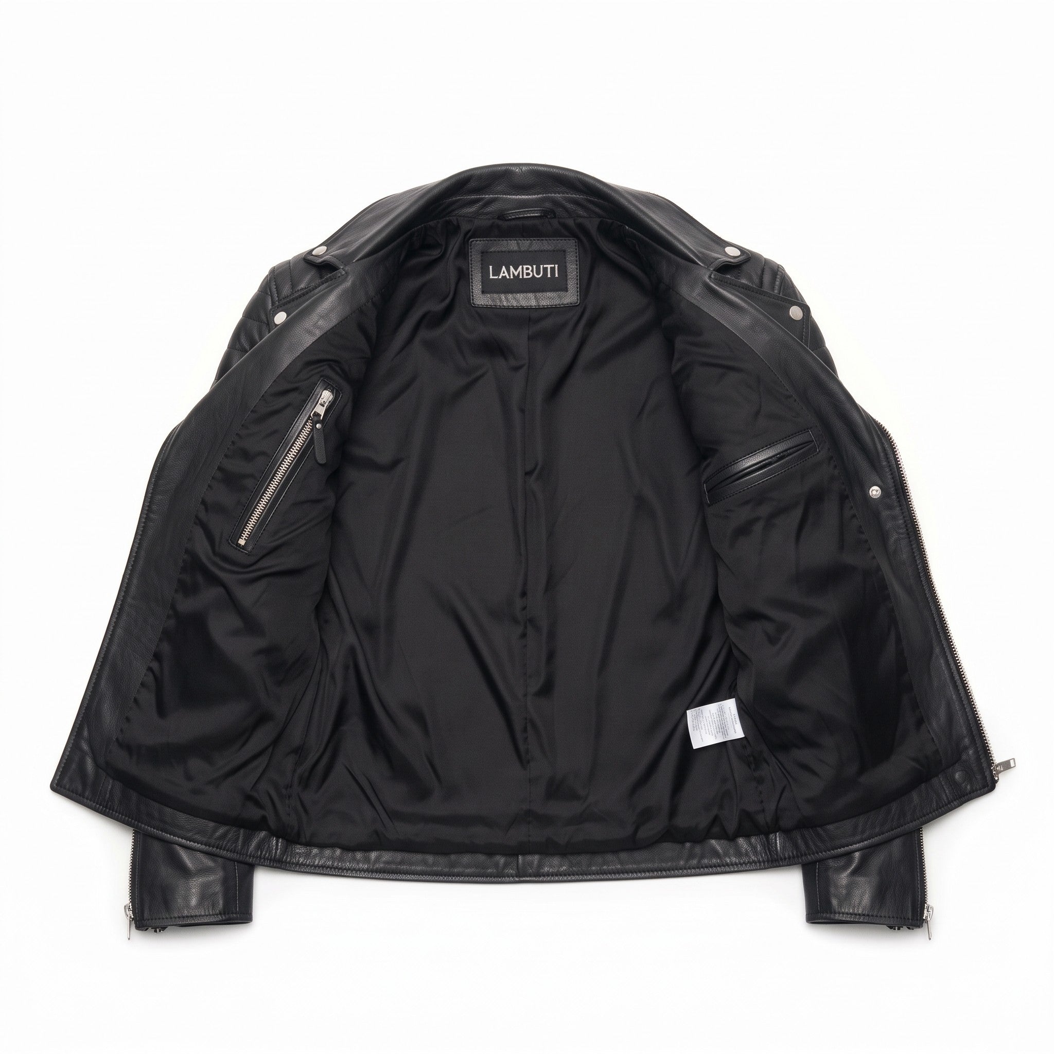 Men's Black Leather Biker Jacket — Hunter
