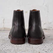 Men's Black Cap-Toe Leather Derby Ankle Boots — Ickleton