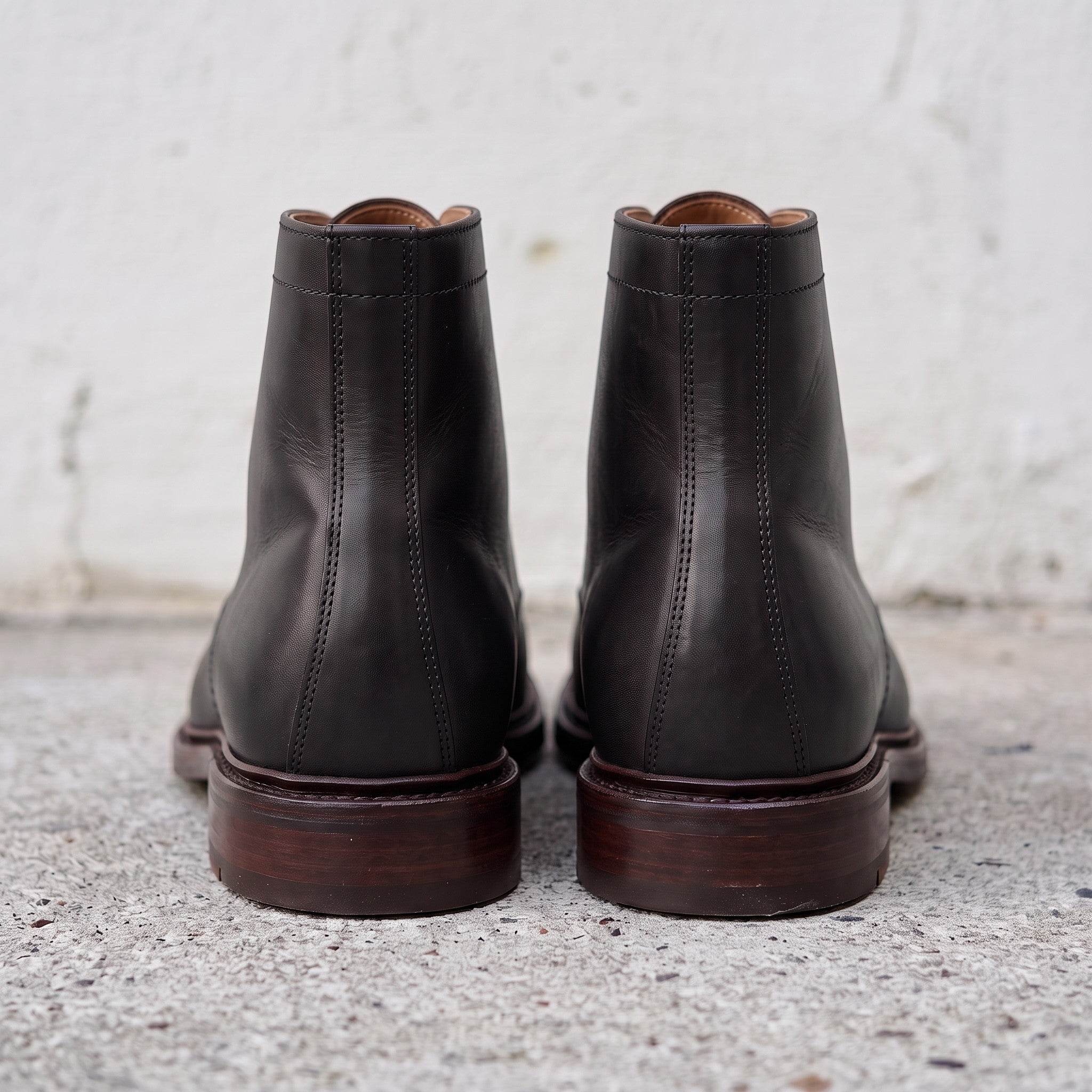 Men's Black Cap-Toe Leather Derby Ankle Boots — Ickleton