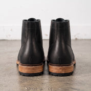 Men's Black Plain-Toe Leather Ankle Boots — Avonside