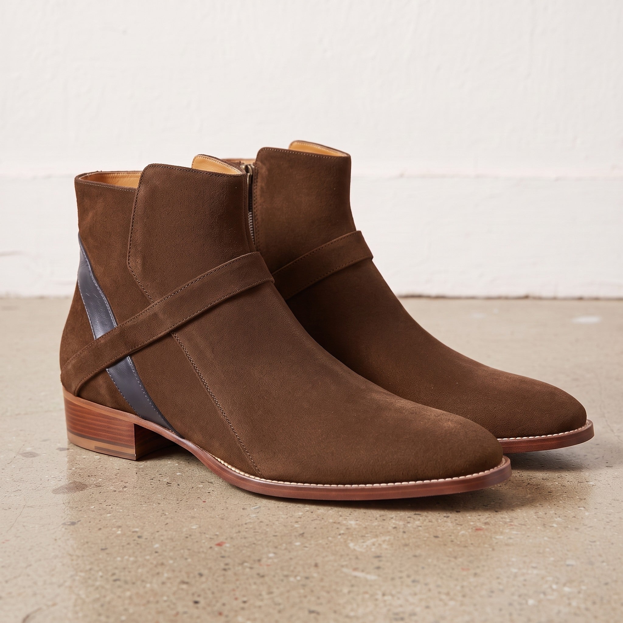 Men's Brown Plain-Toe Suede Jodhpur Boots — Harding