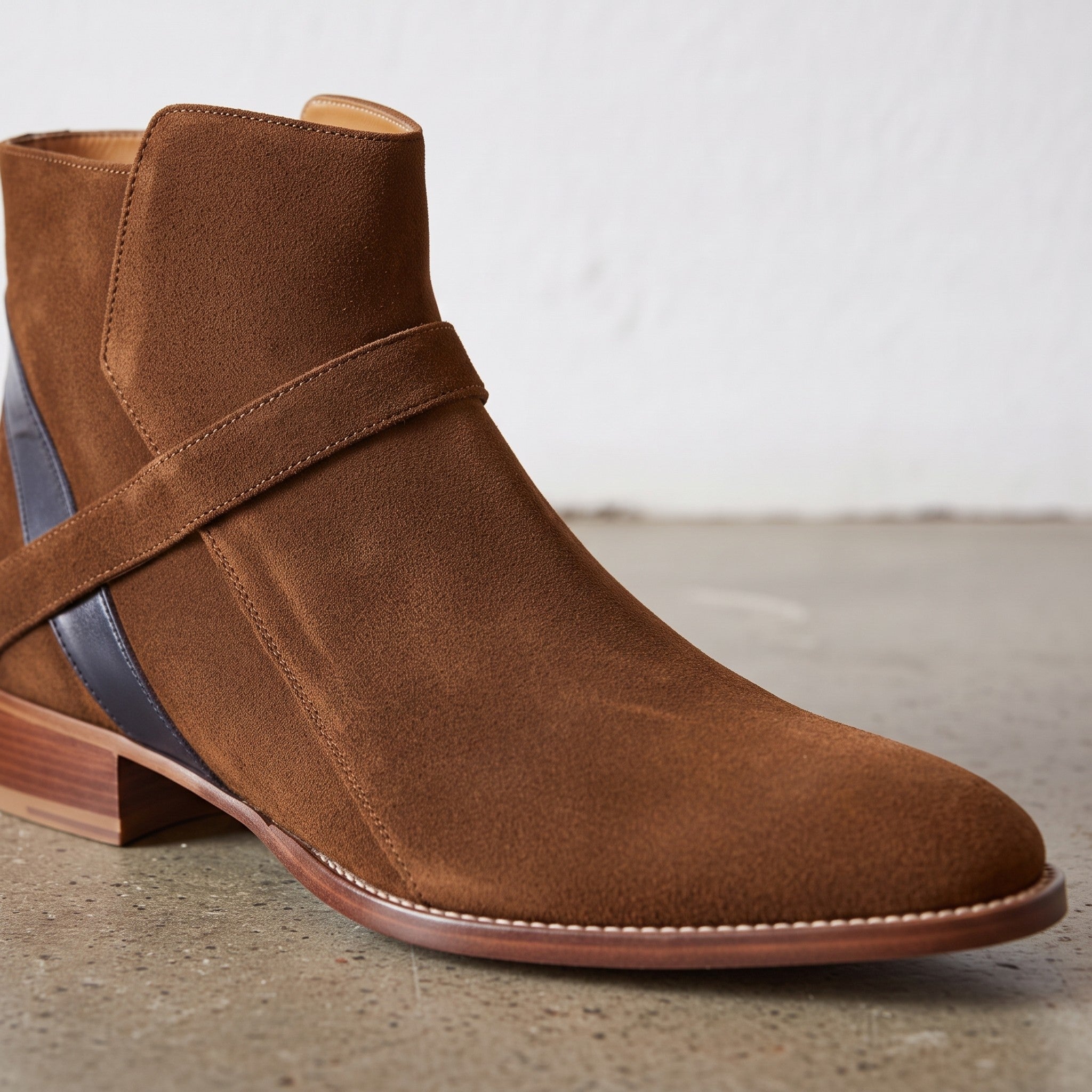 Men's Brown Plain-Toe Suede Jodhpur Boots — Harding