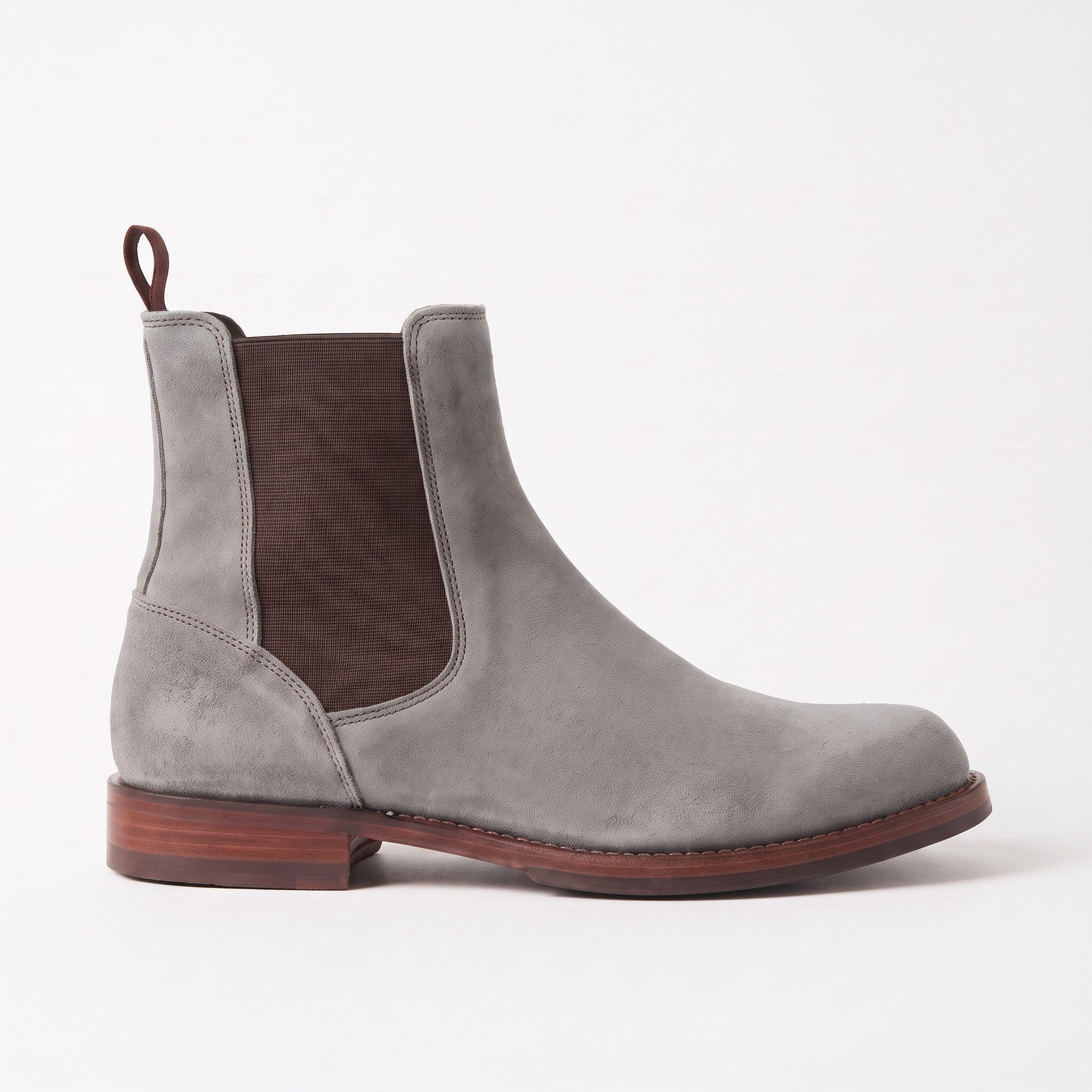 Men's Light Gray Suede Chelsea Boots — Addingham