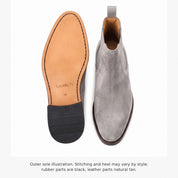 Men's Light Gray Suede Chelsea Boots — Addingham